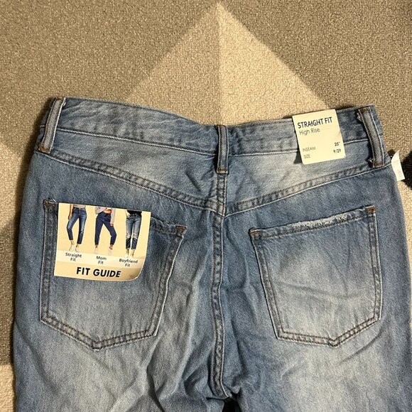 NWT S.O.N.G. High Rise Straight Distressed Cropped BUTTON FLY Jeans Size 9/29 - Picture 10 of 14